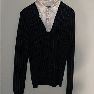 Lauren large sweater with satin collar